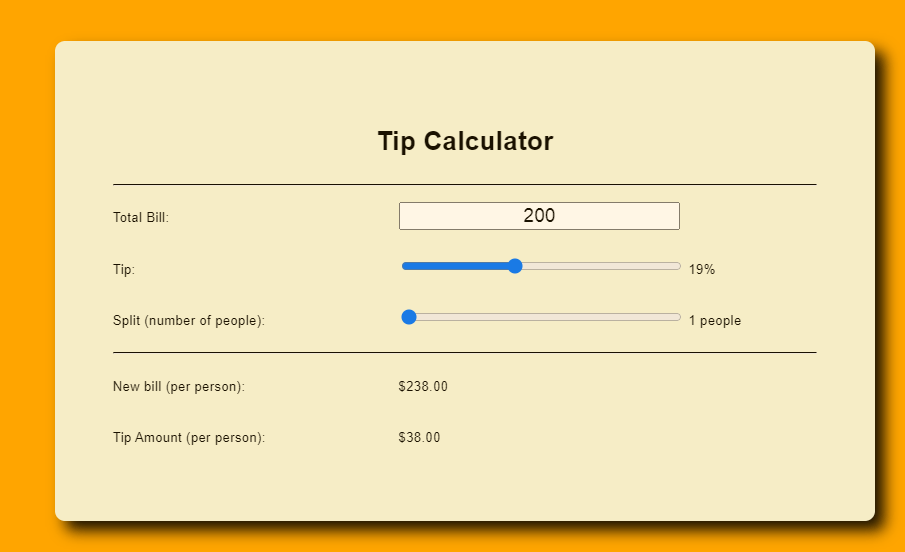 Simple Tip Calculator App in JavaScript Free Source Code SourceCodester